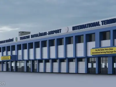 LTCG - Trabzon Airport - International Passenger Terminal Low-poly 3D model