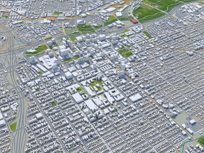 San Jose Downtown California USA Low-poly 3D model