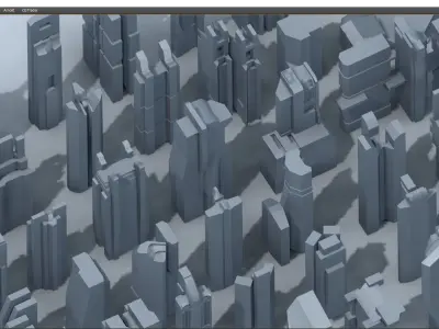 futuristic architecture set - 20 3D model