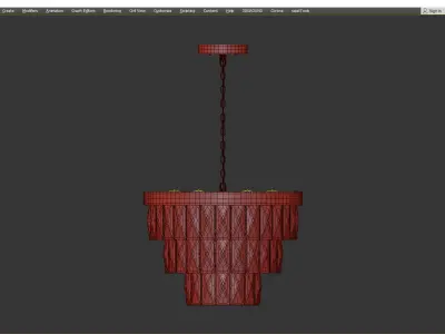 Chandelier Gold by design living Low-poly 3D model