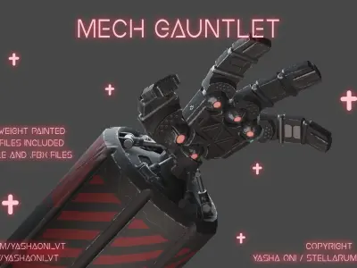 Mech Gauntlet Low-poly 3D model