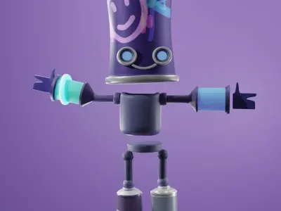 SPRABOT subway surfers character Low-poly 3D model