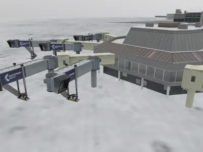 EGCC Terminal 1 Low-poly 3D model