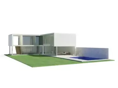 Modern House With Pool 3D model
