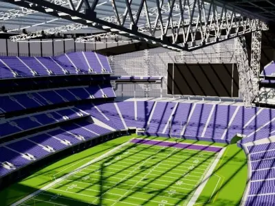 US Bank Stadium - Minnesota Low-poly 3D model