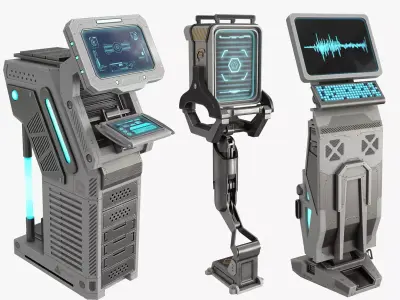 Sci Fi Terminal Collection 3D Model Pack