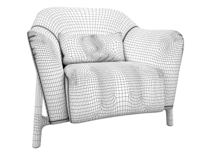 Pilotis Armchair and Pouf 3D model