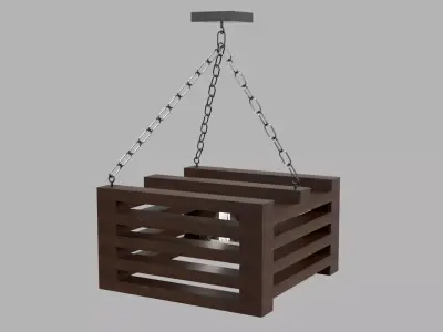 Rustic Hanging Lattice Lamp 3D model