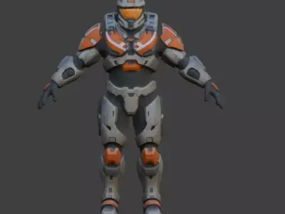 sci fi soldier low poly Low-poly 3D model