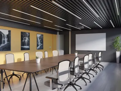 Modern Office - Hipoly 3D Model -blender - fbx - obj 3D model