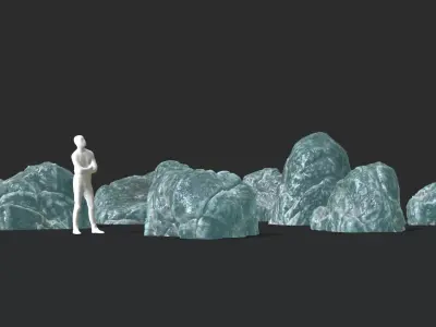 Ice Rocks 02 Low-poly 3D model