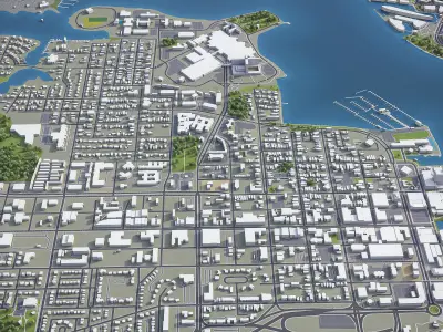 Portsmouth Low-poly 3D model