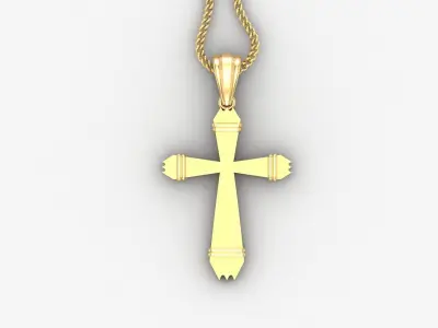 Light Gold 18K Cross Pendant 2CP099 3D print model