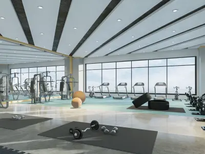 collection set of gyms and fitness centers 3D Model Pack
