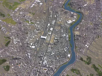 Lanzhou - 3D City Model Low-poly 3D model