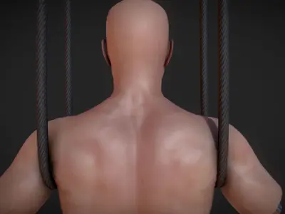 half robot Low-poly 3D model