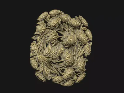 floral nature design plant-pattern plant-cnc 3D print model