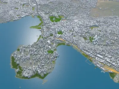 Mwanza Tanzania 25km Low-poly 3D model