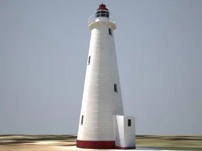 The Lady Elliot Island Lighthouse Low poly Low-poly 3D model