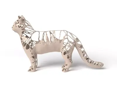 Cat Dust Voronoi Low-poly 3D model