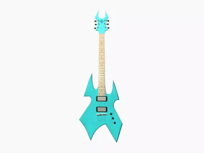 Electric Guitar H04 Light Blue - Music Instrument Design Low-poly 3D model