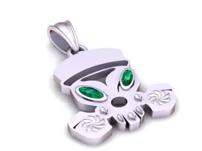 Gold Alien Skull Pendant 3D Printable Model 3D print model