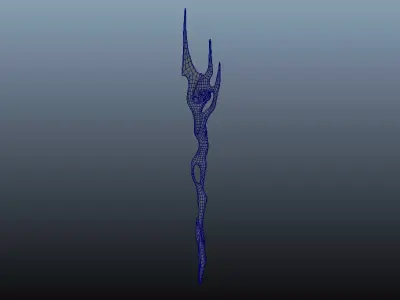 Trident Poseidon  Low-poly 3D model