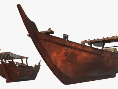  Wooden Qatar Dhow with Canopy 