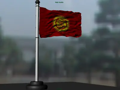 Kyrgyzstan flag 3D model