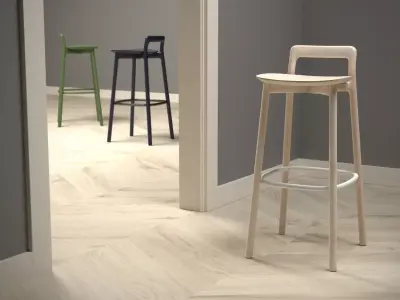 Branca pair of bar stools 3D model