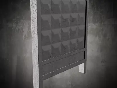 Fence headboard Low-poly 3D model