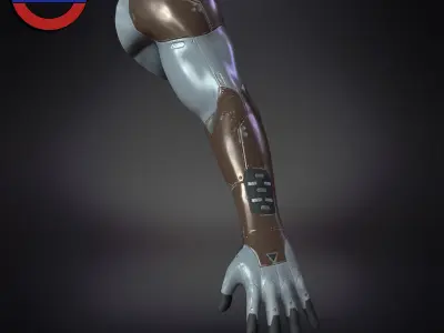 sci fi arm cyborg v5 game ready Low-poly 3D model
