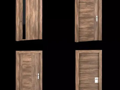 Interior-exterior Wooden Door 3D model purchase