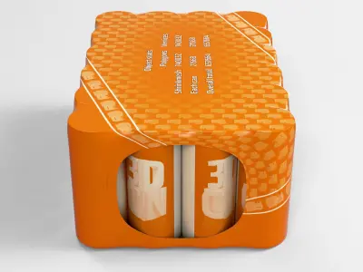 24 pack shrinkwrapped 330ml sleek cans 3D model