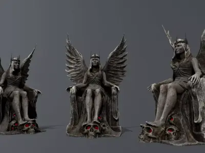  The Angel on the Throne Low-poly 3D model