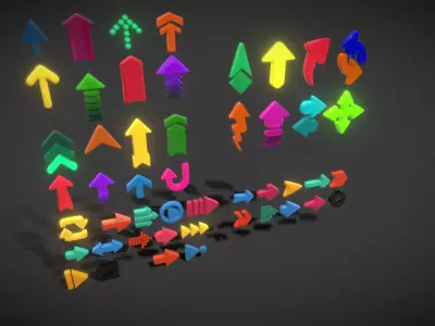 Arrow Button Collections2 Low-poly 3D model