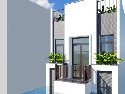 Tuan House -  A townhouse Low-poly 3D model