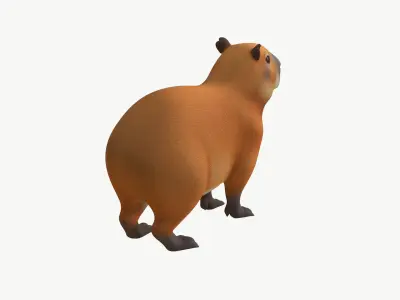  Realistic 3D Capybara Model Game Ready 