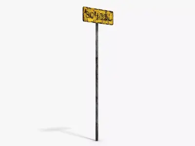 Damaged School Sign Low-poly 3D model