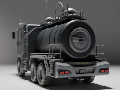 Fire Tanker Emergency Response Unit Low-poly 3D model