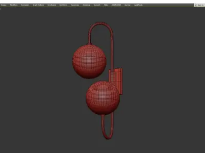 MID CENTURY GLOBE ADJUSTABLE DOUBLE  Low-poly 3D model