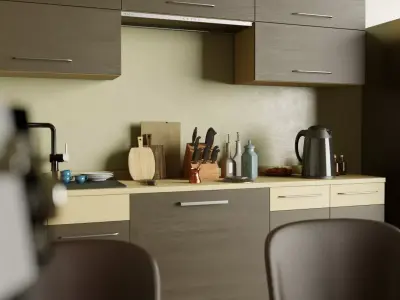 Detailed Kitchen Scene 3D model