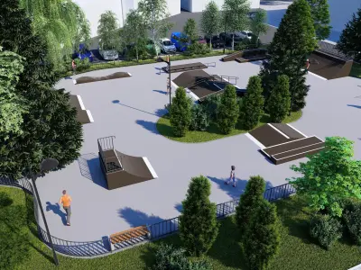 3d model of a skatepark 3D model