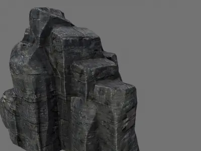 Rocks rock formation in middle of city Low-poly 3D model