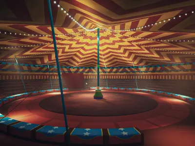 Circus Tent Interior Exterior Pro Low-poly 3D model