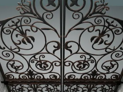 Reja exterior de hierro forjado 3D model