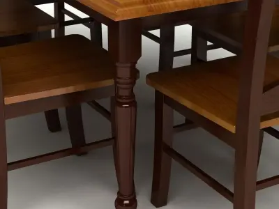 Chair and Table Set 3D model