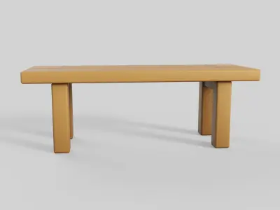 Cartoon Benches Collection Low-poly 3D model