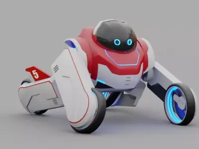 Transformer robot rigged - animated character 3D model