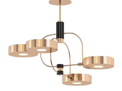 SL013 modern chandelier in brass 3D model